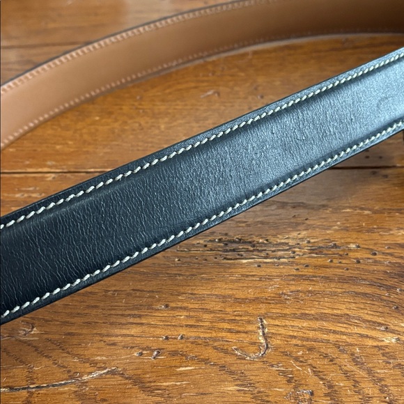 Allen Edmonds Belt 35401B4 Black Leather Contrast Stitching Made in USA Size 38 - Picture 9 of 10
